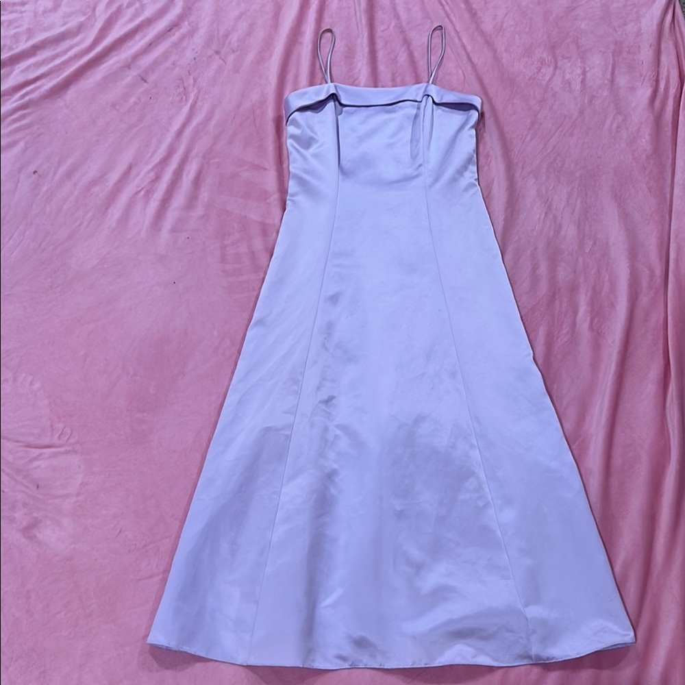 Elegant Lavender Spaghetti Strap Dress